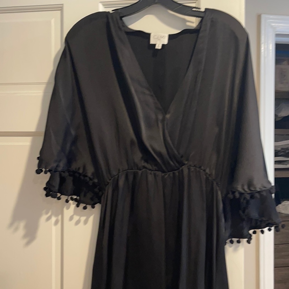 Cami black silk romper